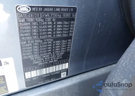 2020 Land Rover Discovery Landmark Edition z USA, uszkodzony, nr VIN SALRU2RV7L2442393